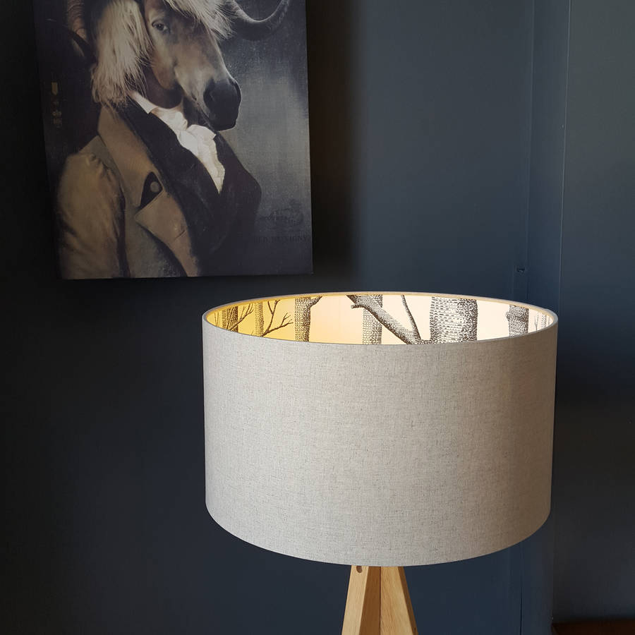 cool table lamp The Woods Silhouette Lampshades In Oatmeal