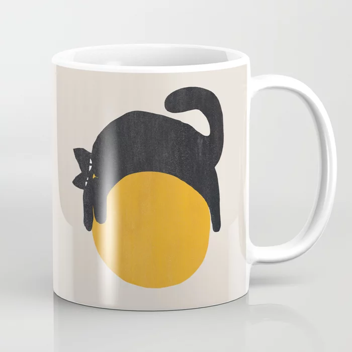 Funny Coffee Mugs-Cat with ball Coffee Mug