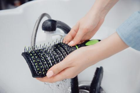 How to Clean Hair Brushes-Rinse thoroughly